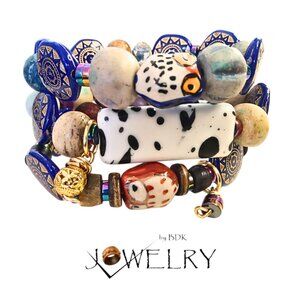 Artistic Boho Stone Beaded Bracelet Set